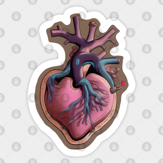 Abstract heart drawing Sticker by Dendros-Studio